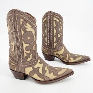 Old Gringo Vintage y2k Jude Brown Floral Overlay Western Cowgirl Boot size 6